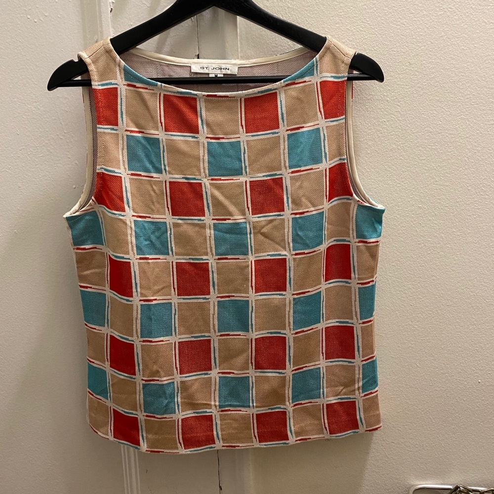 St. John Silk Multicolor Retro Camisole